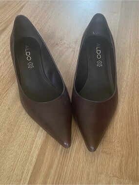 Aldo Women's Dark Brown Pointed Leather Heels